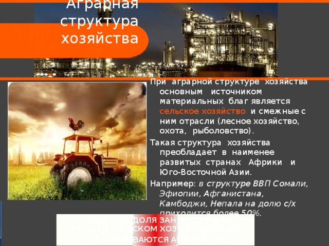 План урока:  Три типа структуры мирового хозяйства Воздействие НТР на отраслевую структуру мирового хозяйства Основные модели мирового хозяйства Территориальная структура мирового хозяйства Региональная политика: сглаживание диспропорций 