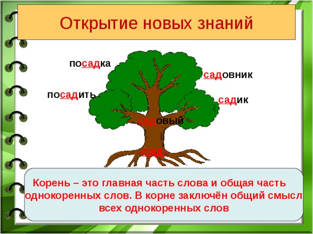 Однокоренные слова к слову рисунок 2 класс