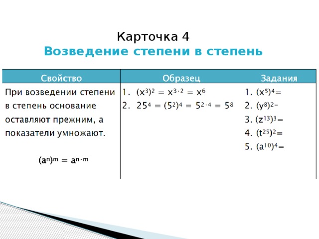 Возведение в 4 степень. Возведение степени в степень задания. Возведение в степень 7кл. Возведение в степень задания 7 класс. Возведение в степень 5кл.