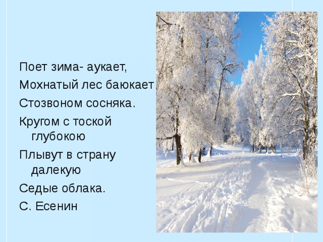 Выписать глаголы из стихотворения поет зима аукает