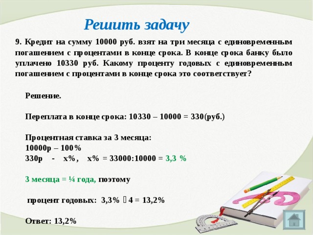 Решите финансовую задачу. Задача по финансовой грамотности с решением. Задача про кредит с процентами.