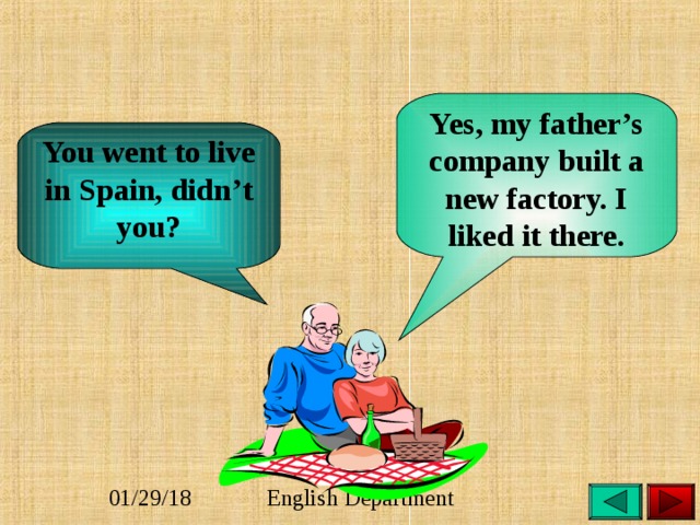 Yes, my father’s company built a new factory. I liked it there. You went to live in Spain, didn’t you? 