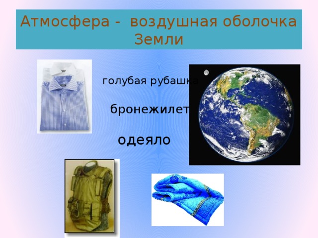 Атмосфера - воздушная оболочка Земли голубая рубашка бронежилет одеяло 
