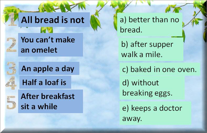 Read and choose the correct variant. After dinner sit a while after supper walk a Mile. Guess the Sights of London.