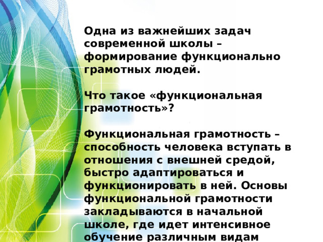 Развитие функциональной грамотности на уроках математики презентация