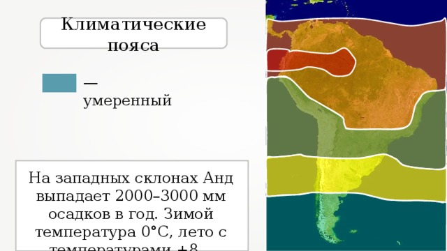 Годовые суммы осадков в андах. Южная Америка климат пояса география. Климатические пояса Южной Америки. Анды климатический пояс.