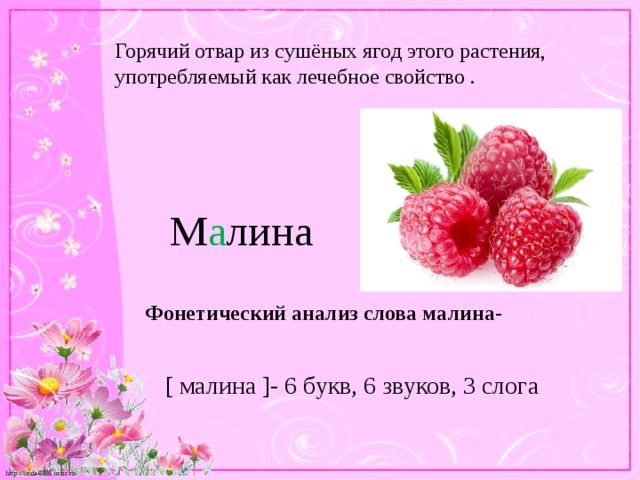 Схема слова малина