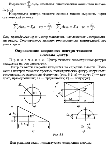 Центр тяжести стержня