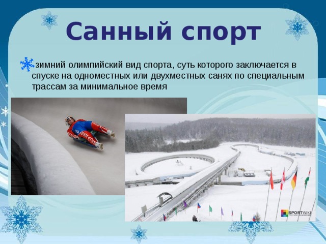 Санный спорт презентация