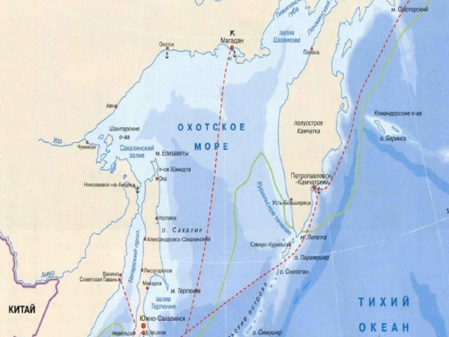 Где находится охотское море карта