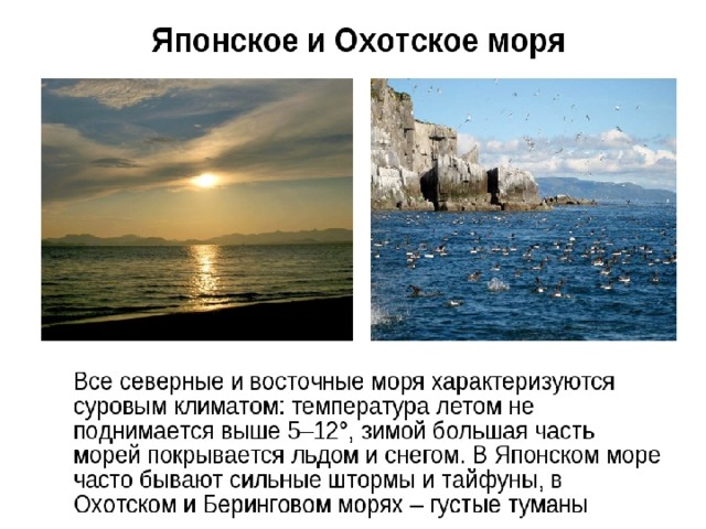 План описания моря охотское море