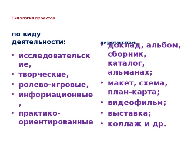 Укажите где неверно указана типология проектов по доминирующей деятельности учащихся