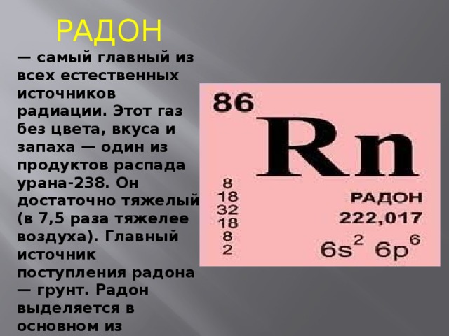 Продукты распада радона. Радон. Радий и Радон. Радон элемент. Радон химический элемент характеристика.