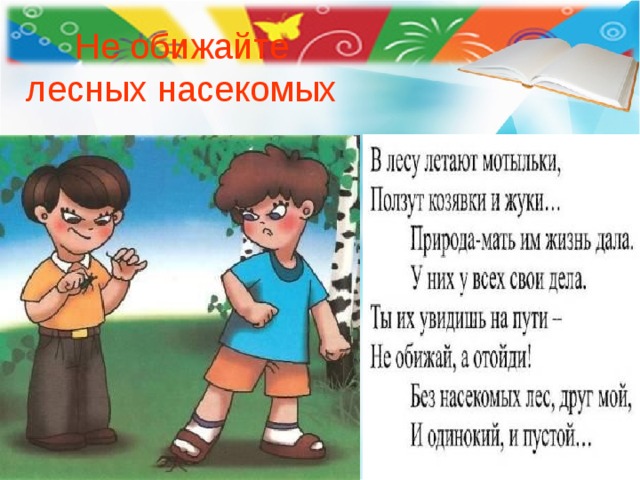 Никто не обижает. Не обижайте лесных насекомых. Стих не обижай насекомых. Не обижай лесных насекомых. Не обижать лесных насекомых.