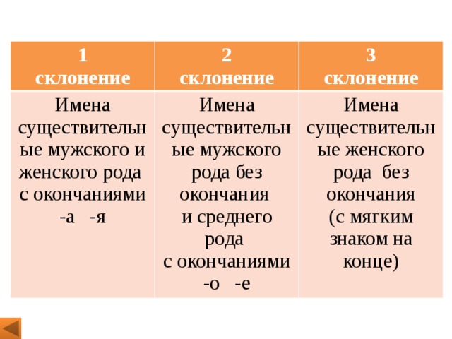 Имена существительные женского рода