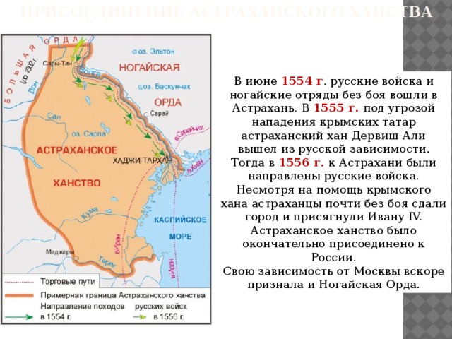 1556 Астраханское ханство присоединение к России.