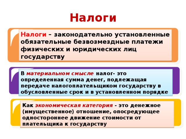 Смысл налогов