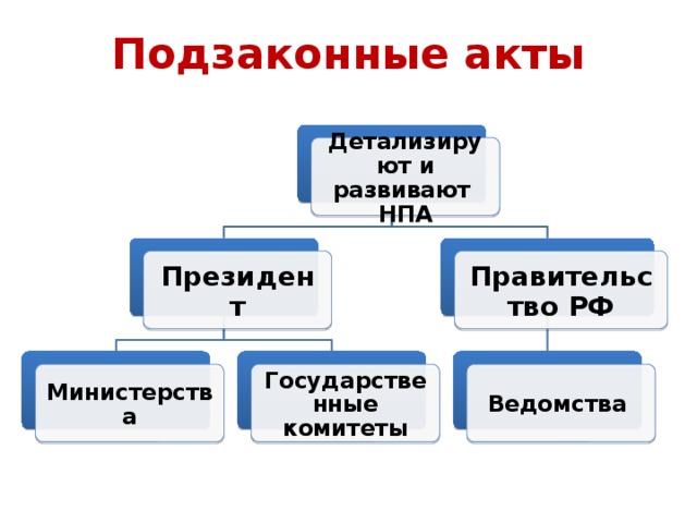 Подзаконные акты это пример