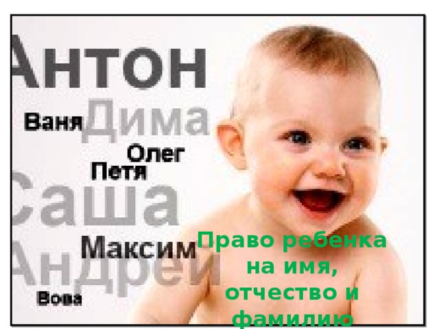 Картинки право на имя для детей