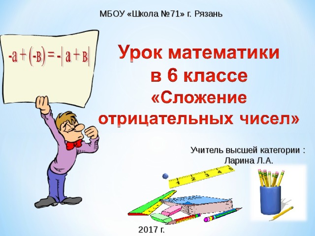 Презентация сложение. Правила сложения отрицательных чисел 6 класс.