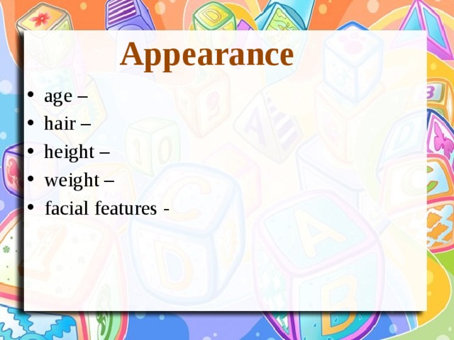 Appearance