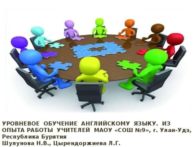  УРОВНЕВОЕ ОБУЧЕНИЕ АНГЛИЙСКОМУ ЯЗЫКУ. ИЗ ОПЫТА РАБОТЫ УЧИТЕЛЕЙ МАОУ «СОШ №9», г. Улан-Удэ, Республика Бурятия Шулунова Н.В., Цырендоржиева Л.Г.  