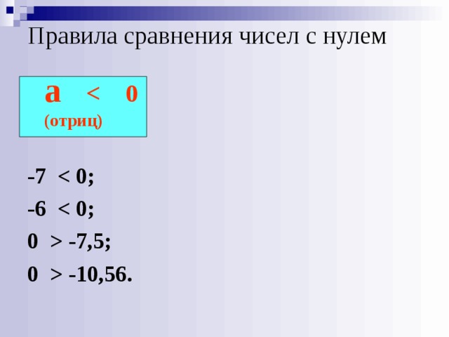 Сравни 21. Правила сравнения. Сравнение чисел с нулем. Правило сравнения целого числа с нулём. Как сравнить число с нулем.