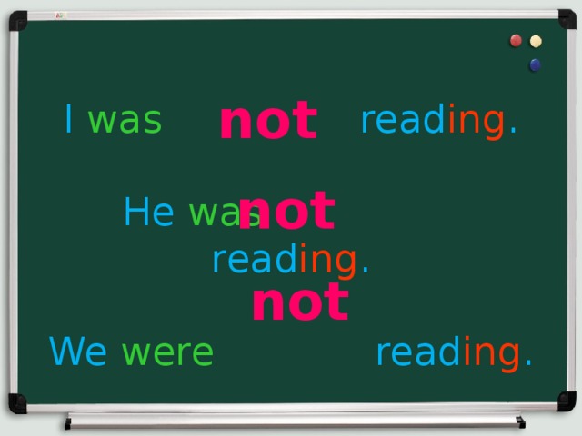 not I was   read ing . He was read ing . We were   read ing . not not 