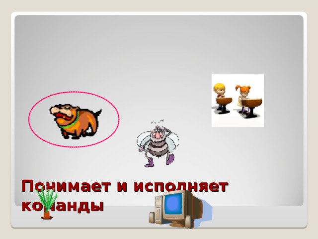 Понимает и исполняет команды 