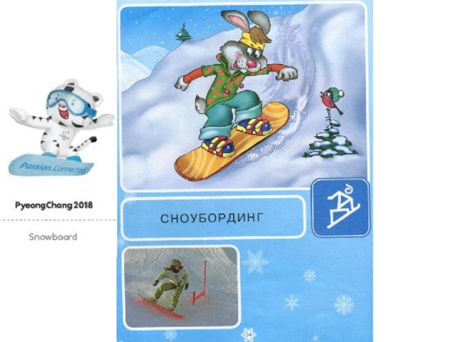 На доске двумя ногами я держусь, Балансируя, по зимней горке мчусь. Будьте осторожней здесь на трассе люди, Очень неустойчив всё же ...(сноубординг)  
