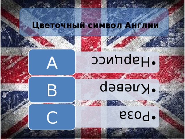 Нарцисс Нарцисс Клевер Клевер Роза Роза    Цветочный символ Англии A B C 