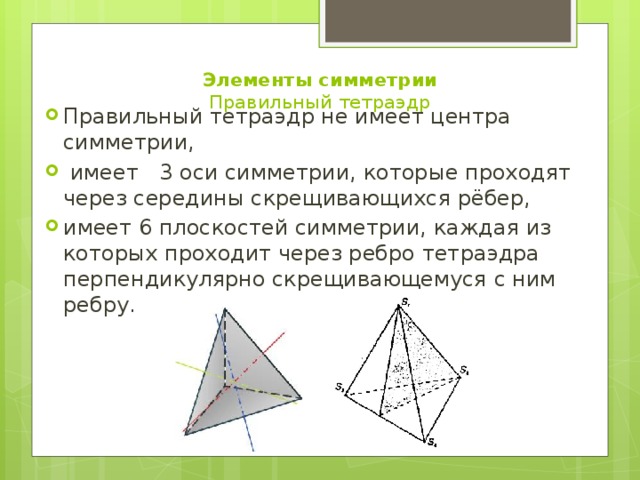 Оси симметрии тетраэдра рисунок