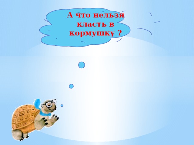   А что нельзя класть в кормушку ?     