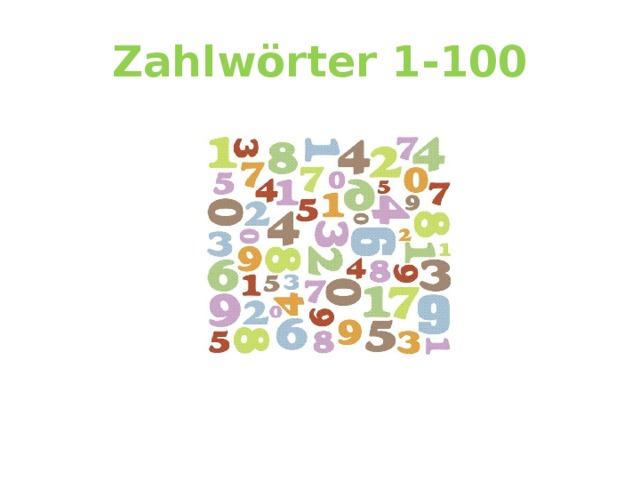 Zahlwörter 1-100 
