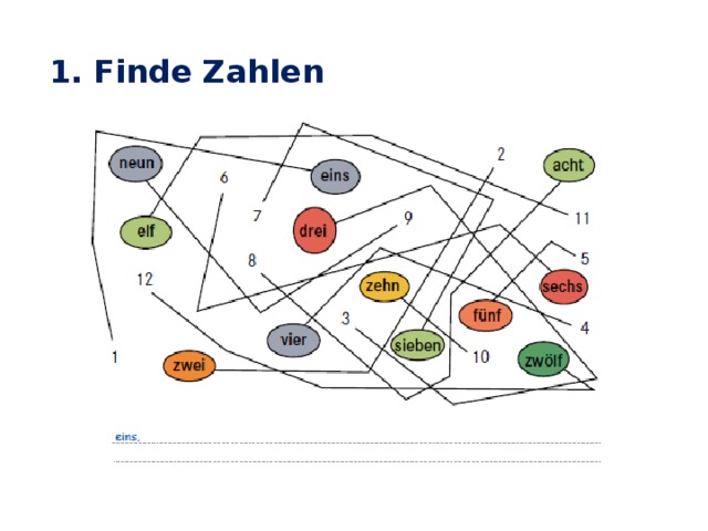 1. Finde Zahlen 