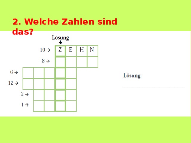 2. Welche Zahlen sind das? 