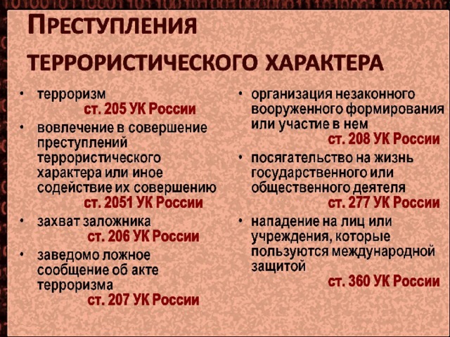 Характер ук. Преступления террористического характера. Преступления террористической направленности статьи. Преступления террористического характера совершаются. К преступлениям террористического характера относятся.