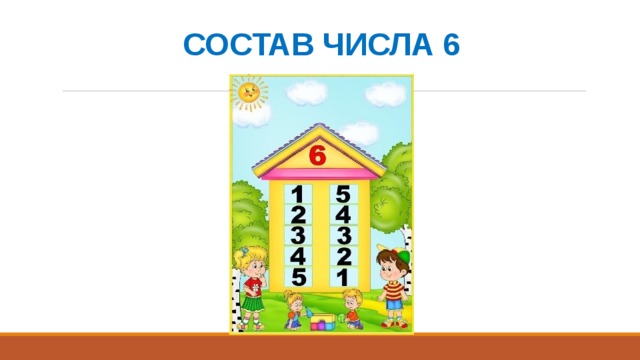 Домик по составу. Состав числа 6 домики. Числовые домики состав числа 6. Числовой домик с цифрой 6. Домик с цифрой 6 состав числа.