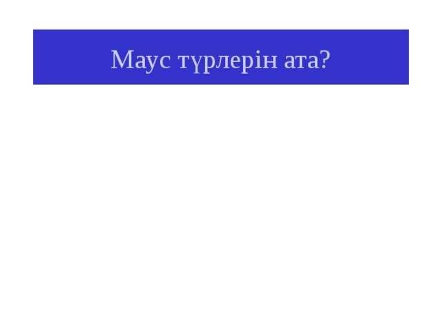 Маус түрлерін ата? 