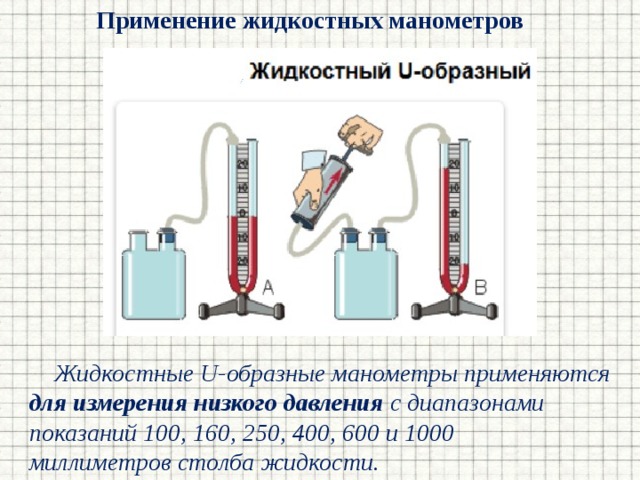 Манометры и насосы физика 7 класс