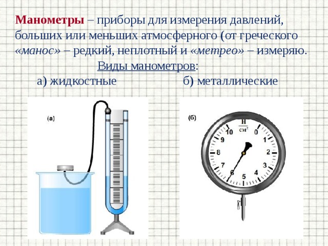 Манометр физика 7 класс презентация