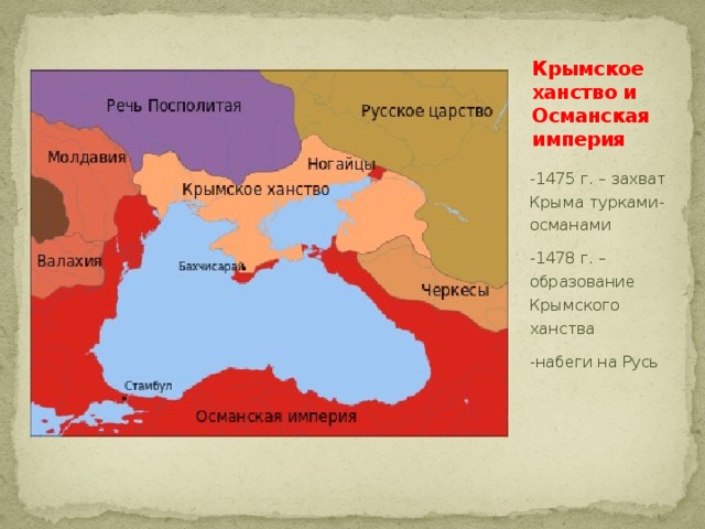 Крымское ханство в 15 веке карта