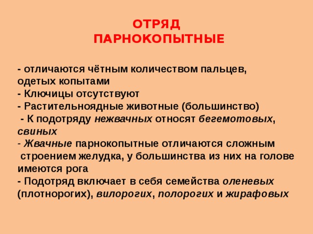 Презентация отряд парнокопытные 7 класс биология