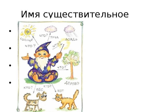 Имя существительное  КТО?  ЧТО?  НАЗЫВАЕТ  ПРЕДМЕТЫ 