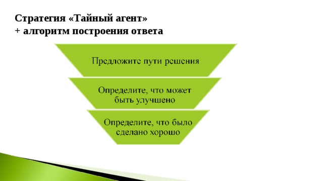 Стратегия «Тайный агент» + алгоритм построения ответа 