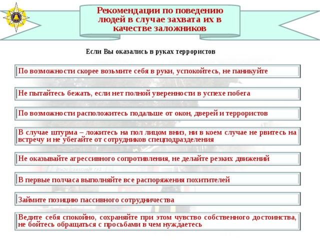 План тренировки захват заложников