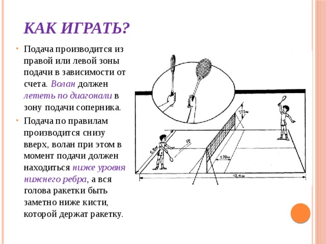 Счет в бадминтоне. Зона подачи в бадминтоне. Правильная подача в бадминтоне. После подачи в бадминтоне. Траектории подач в бадминтоне.