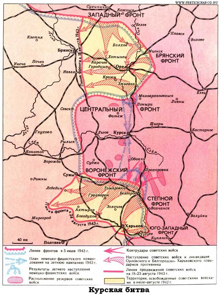 Сражение на курской дуге карта