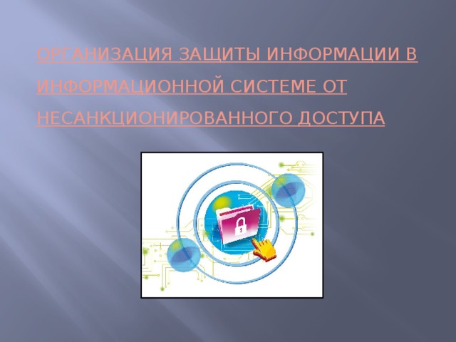 Организация защиты информации в информационной системе от несанкционированного доступа 
