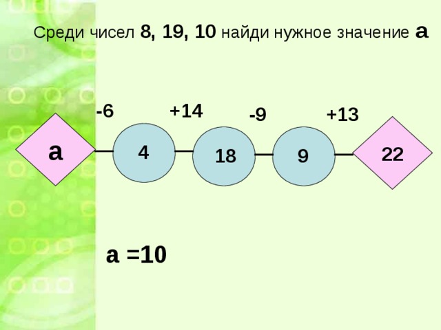 Найдите среди чисел 1. Среди чисел. Среди чисел 8 36 19 15 10 Найди нужное значение буквы для каждой Цепочки. Среди чисел -9. Среди чисел 8 36 19.